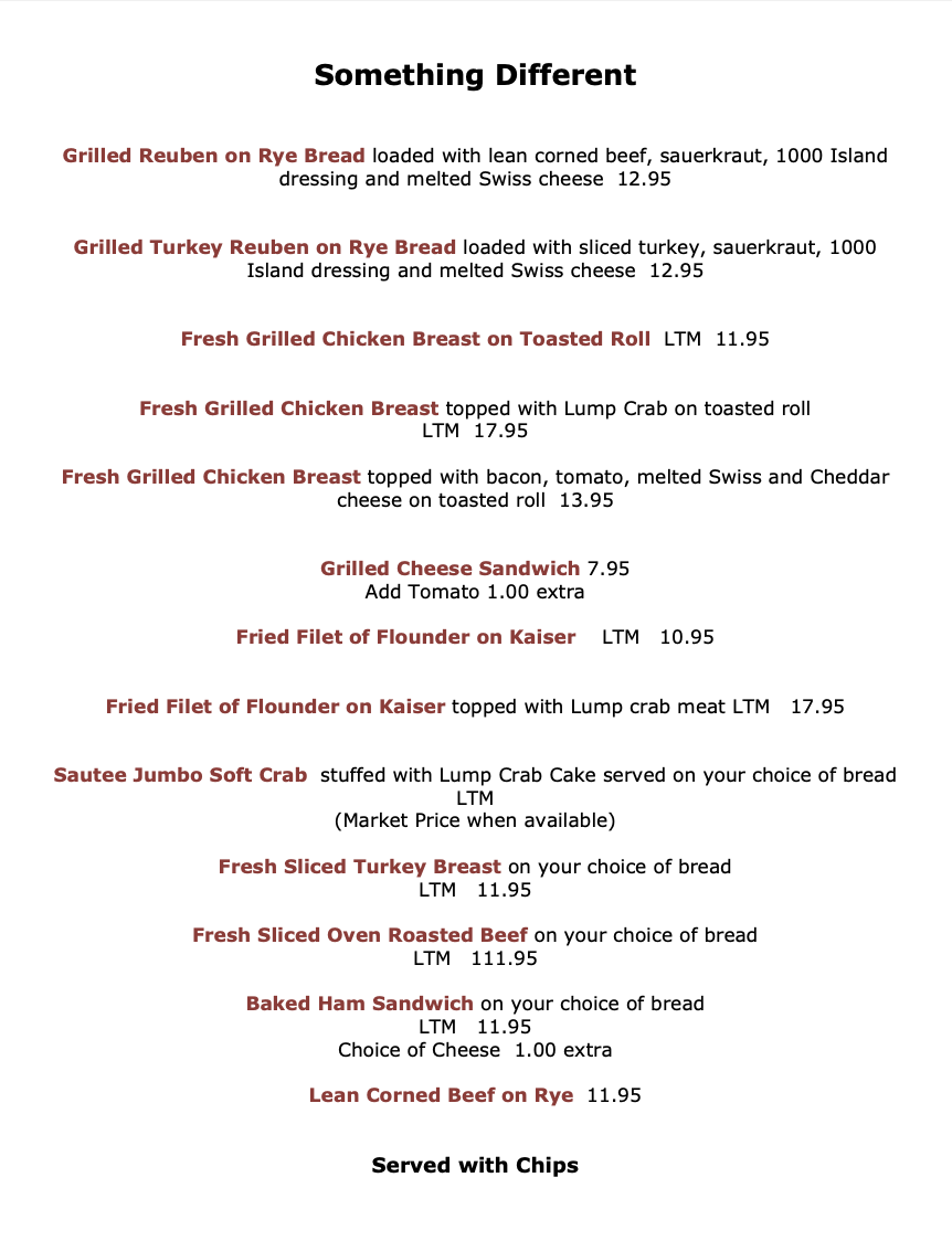 Menu - Mamie's Cafe photo 4